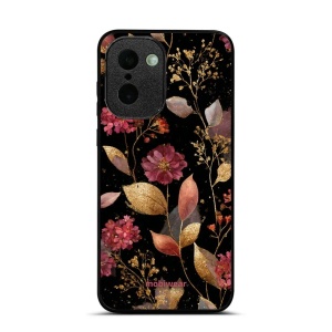 Lesklý kryt na mobil OnePlus 15R - Mobiwear Glossy G171G, zlatavé lístky a květy