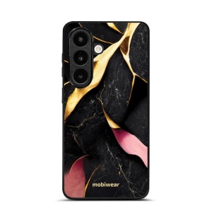 Lesklý kryt na mobil Samsung Galaxy S26 - Mobiwear Glossy G021G, černý a zlatavý mramor