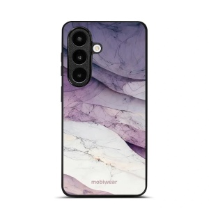 Lesklý kryt na mobil Samsung Galaxy S26 - Mobiwear Glossy G028G, bílý a fialový mramor