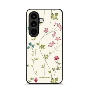 Lesklý kryt na mobil Samsung Galaxy S26 - Mobiwear Glossy G035G, tenké rostlinky s květy
