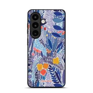 Lesklý kryt na mobil Samsung Galaxy S26 - Mobiwear Glossy G037G, modrá květena