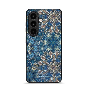 Lesklý kryt na mobil Samsung Galaxy S26 - Mobiwear Glossy G038G, modré mandala květy