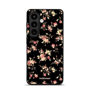 Lesklý kryt na mobil Samsung Galaxy S26 - Mobiwear Glossy G039G, květy na černé