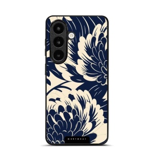Lesklý kryt na mobil Samsung Galaxy S26 - Mobiwear Glossy GA40G, modré a béžové květy
