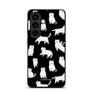 Lesklý kryt na mobil Samsung Galaxy S26 - Mobiwear Glossy G163G, bílé kočičky