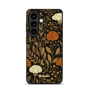 Lesklý kryt na mobil Samsung Galaxy S26 - Mobiwear Glossy G174G, béžová a oranžová kvítka
