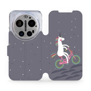 Flip pouzdro na mobil Xiaomi 17 Ultra - Mobiwear V024P, jednorožec na kole