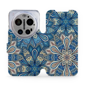 Flip pouzdro na mobil Xiaomi 17 Ultra - Mobiwear V108P, modré mandala květy