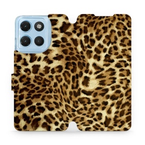 Flip pouzdro na mobil Motorola Moto G17 - Mobiwear VA33P, leopardí vzor