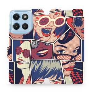 Flip pouzdro na mobil Motorola Moto G17 - Mobiwear VP18P, komiks