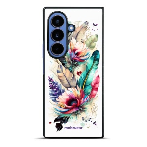 Lesklý kryt na mobil Samsung Galaxy Z Fold7 - Mobiwear Glossy G017G, pírka a květy
