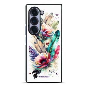 Lesklý kryt na mobil Samsung Galaxy Z Fold6 - Mobiwear Glossy G017G, pírka a květy