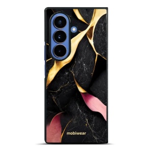 Lesklý kryt na mobil Samsung Galaxy Z Fold7 - Mobiwear Glossy G021G, černý a zlatavý mramor