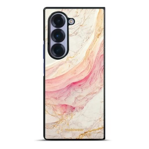 Lesklý kryt na mobil Samsung Galaxy Z Fold6 - Mobiwear Glossy G027G, růžový a zlatavý mramor