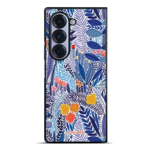Lesklý kryt na mobil Samsung Galaxy Z Fold6 - Mobiwear Glossy G037G, modrá květena