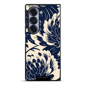 Lesklý kryt na mobil Samsung Galaxy Z Fold6 - Mobiwear Glossy GA40G, modré a béžové květy