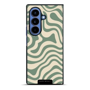 Lesklý kryt na mobil Samsung Galaxy Z Fold7 - Mobiwear Glossy GA57G, zelené a béžové zkrouceniny