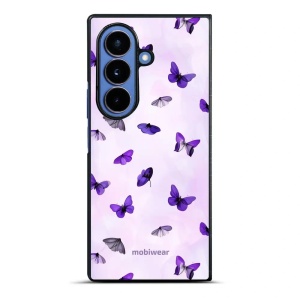 Lesklý kryt na mobil Samsung Galaxy Z Fold7 - Mobiwear Glossy GP77G, fialoví motýlci