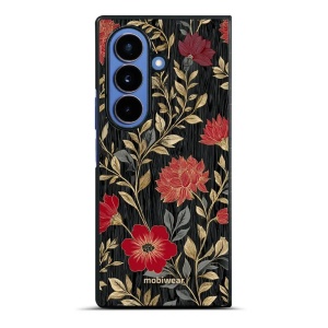 Lesklý kryt na mobil Samsung Galaxy Z Fold7 - Mobiwear Glossy G172G, červená kvítka