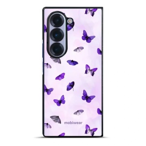 Lesklý kryt na mobil Samsung Galaxy Z Fold6 - Mobiwear Glossy GP77G, fialoví motýlci