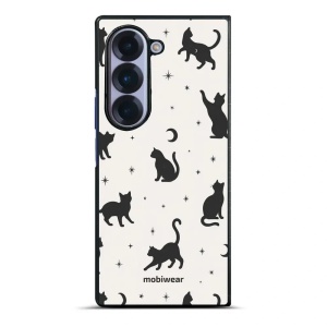 Lesklý kryt na mobil Samsung Galaxy Z Fold6 - Mobiwear Glossy G162G, noční kočičky