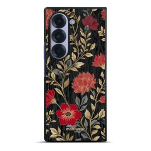 Lesklý kryt na mobil Samsung Galaxy Z Fold6 - Mobiwear Glossy G172G, červená kvítka