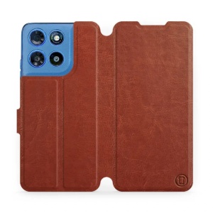 Flip pouzdro na mobil Motorola Moto G57 Power - Mobiwear hnědé a šedé