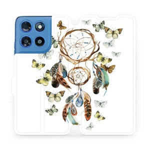 Flip pouzdro na mobil Motorola Moto G57 Power - Mobiwear M001P, lapač a motýlci