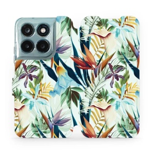 Flip pouzdro na mobil Motorola Moto G77 5G - Mobiwear M071P, flóra