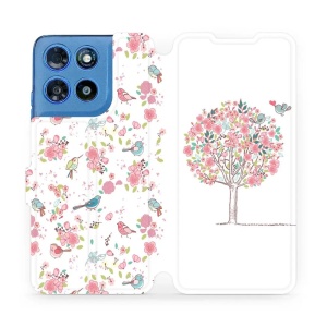 Flip pouzdro na mobil Motorola Moto G57 Power - Mobiwear M120S, strom a ptáčci