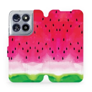 Flip pouzdro na mobil Motorola Moto G67 5G - Mobiwear V086S, melounek