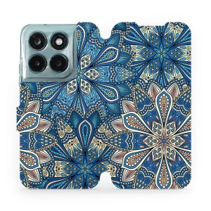 Flip pouzdro na mobil Motorola Moto G77 5G - Mobiwear V108P, modré mandala květy