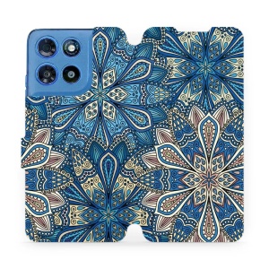 Flip pouzdro na mobil Motorola Moto G57 Power - Mobiwear V108P, modré mandala květy