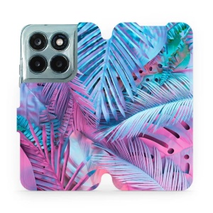 Flip pouzdro na mobil Motorola Moto G77 5G - Mobiwear MG10S, fialové a modré listy