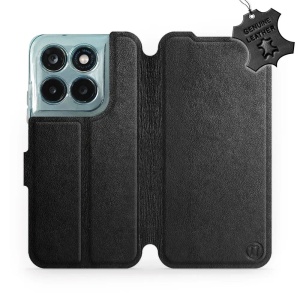 Kožené flip pouzdro na mobil Motorola Moto G77 5G - Mobiwear - černé