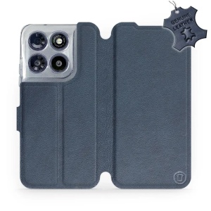 Kožené flip pouzdro na mobil Motorola Moto G67 5G - Mobiwear - modré