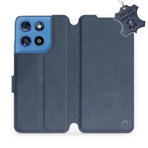 Kožené flip pouzdro na mobil Motorola Moto G57 Power - Mobiwear - modré