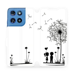 Flip pouzdro na mobil Motorola Moto G57 Power - Mobiwear MH16P, dvojice s pampeliškou