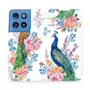 Flip pouzdro na mobil Motorola Moto G57 Power - Mobiwear MX08S, pávi