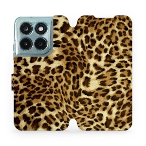 Flip pouzdro na mobil Motorola Moto G77 5G - Mobiwear VA33P, leopardí vzor