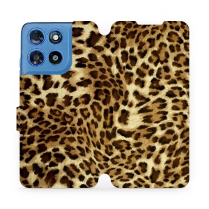 Flip pouzdro na mobil Motorola Moto G57 Power - Mobiwear VA33P, leopardí vzor