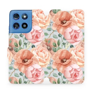 Flip pouzdro na mobil Motorola Moto G57 Power - Mobiwear MP02S, pastelové květy