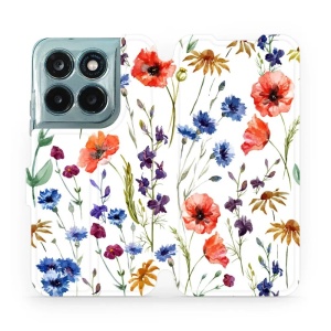 Flip pouzdro na mobil Motorola Moto G77 5G - Mobiwear MP04S, luční kvítí
