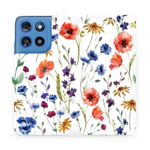 Flip pouzdro na mobil Motorola Moto G57 Power - Mobiwear MP04S, luční kvítí