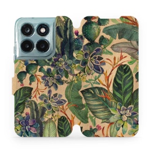 Flip pouzdro na mobil Motorola Moto G77 5G - Mobiwear VP05S, sukulenty