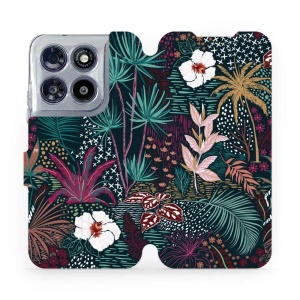 Flip pouzdro na mobil Motorola Moto G67 5G - Mobiwear VP13S, temná flóra