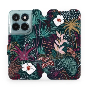 Flip pouzdro na mobil Motorola Moto G77 5G - Mobiwear VP13S, temná flóra