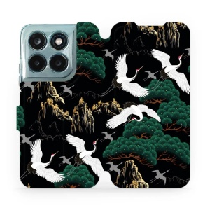 Flip pouzdro na mobil Motorola Moto G77 5G - Mobiwear VP16S, jeřábi