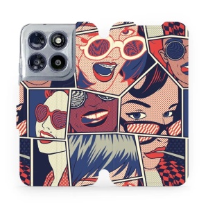 Flip pouzdro na mobil Motorola Moto G67 5G - Mobiwear VP18P, komiks