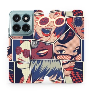 Flip pouzdro na mobil Motorola Moto G77 5G - Mobiwear VP18P, komiks